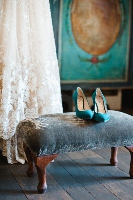 zapatos novia turquesa