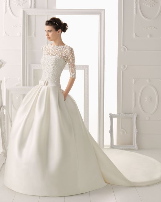 vestido de novia manga tres cuartos