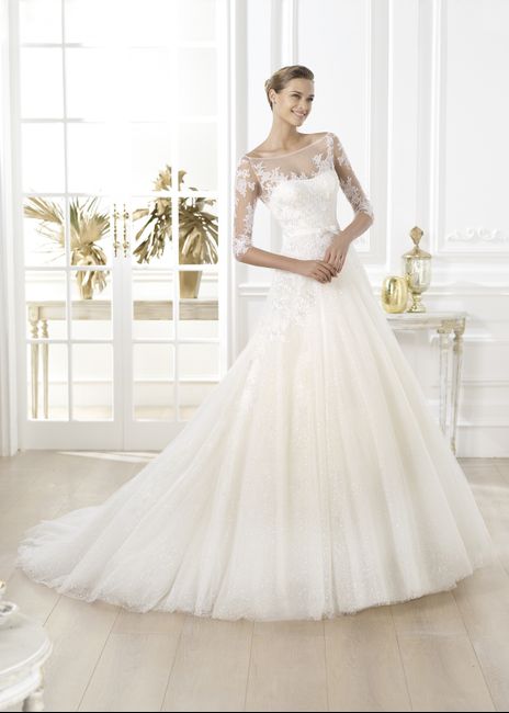 vestido de novia manga tres cuartos