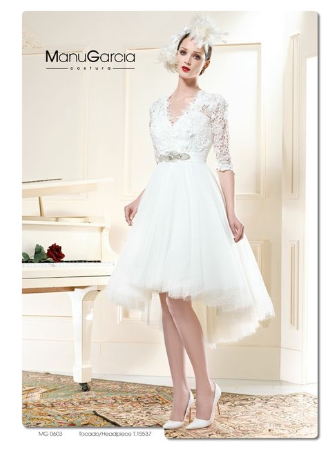 vestido de novia manga tres cuartos