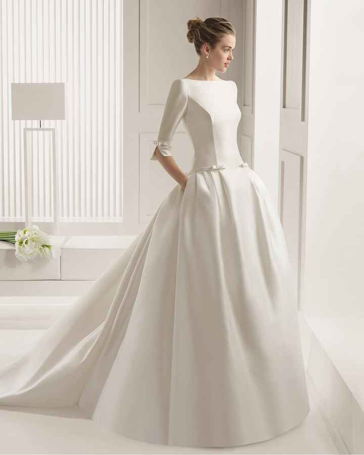 vestido de novia manga tres cuartos