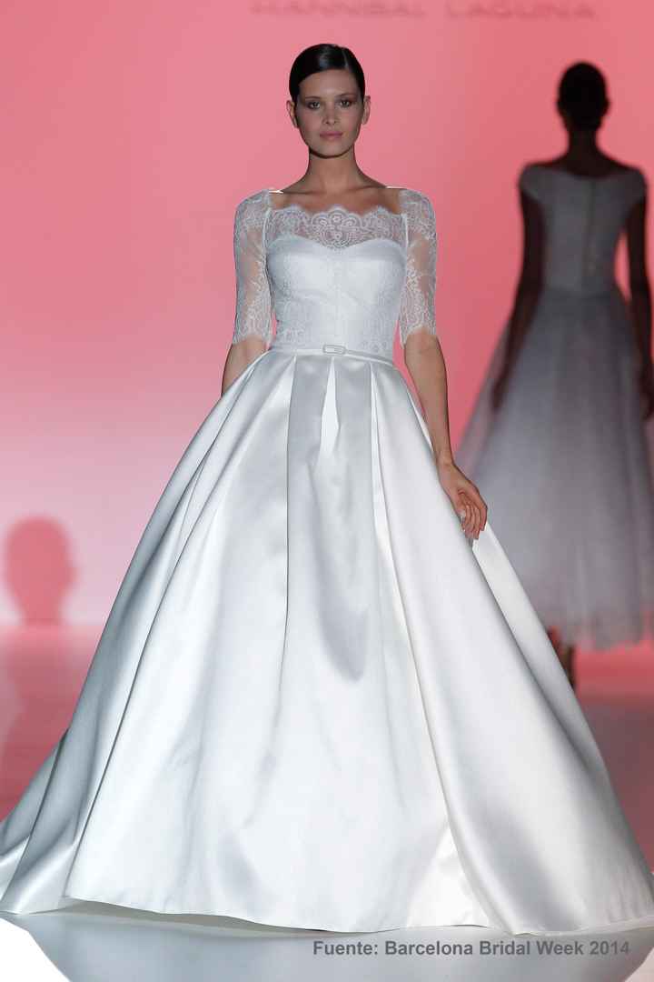 vestido de novia manga tres cuartos