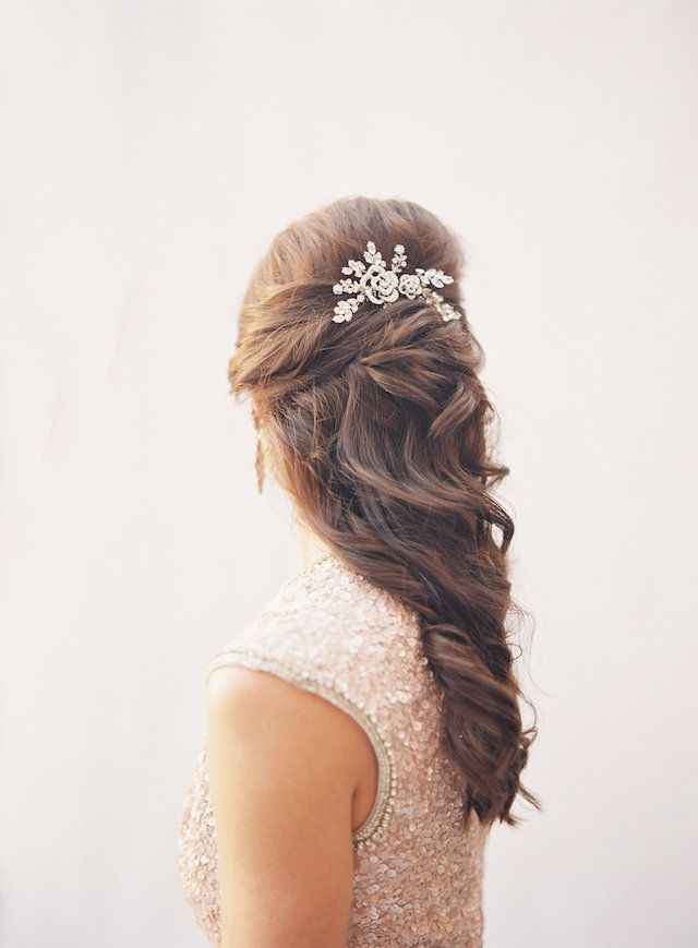 peinado de novia flores