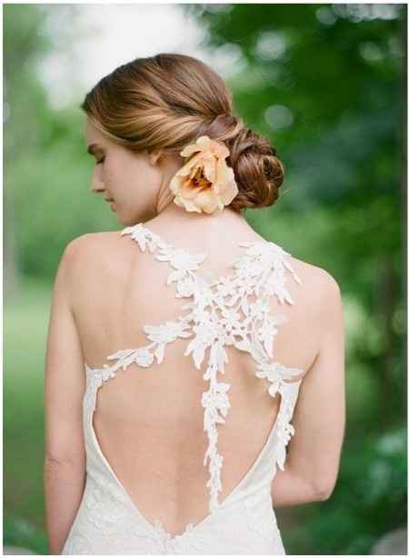 peinado de novia flores