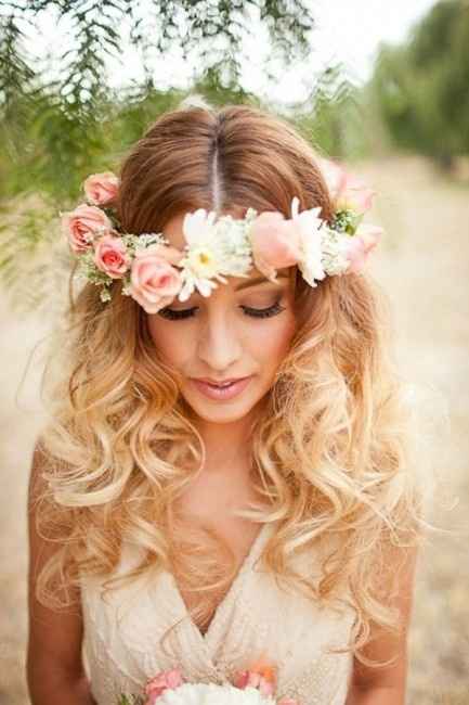 peinado de novia flores