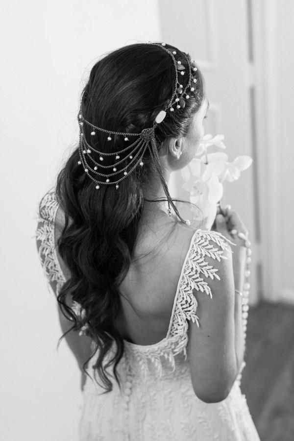 peinado de novia hippie