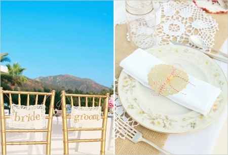 decoración boda blondas