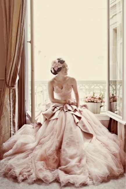 vestido de novia rosa
