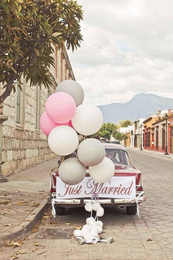 decoración coche de bodas
