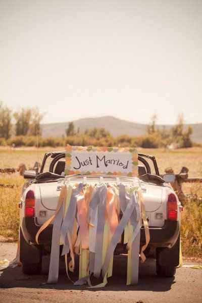 decoración coche de bodas