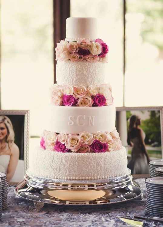 tarta de bodas flores