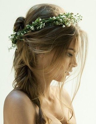 peinado de novia hippie