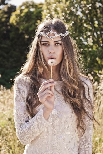 peinado de novia hippie