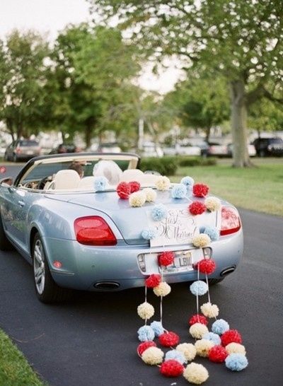 decoración coche de bodas
