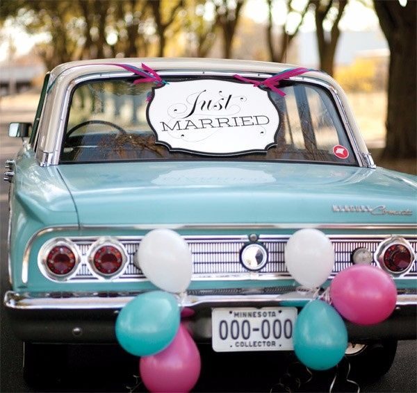 decoración coche de bodas