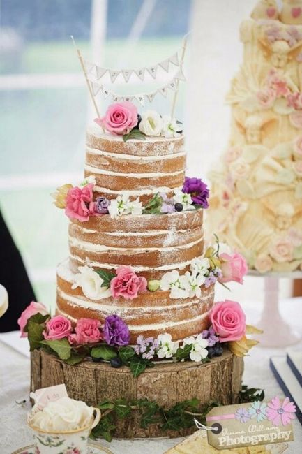 tarta de bodas flores