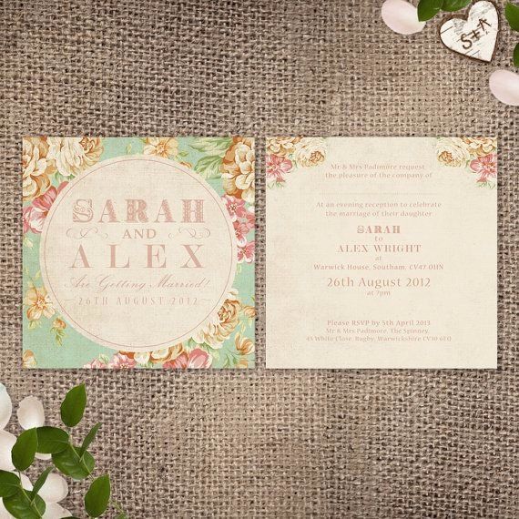 invitación de boda vintage