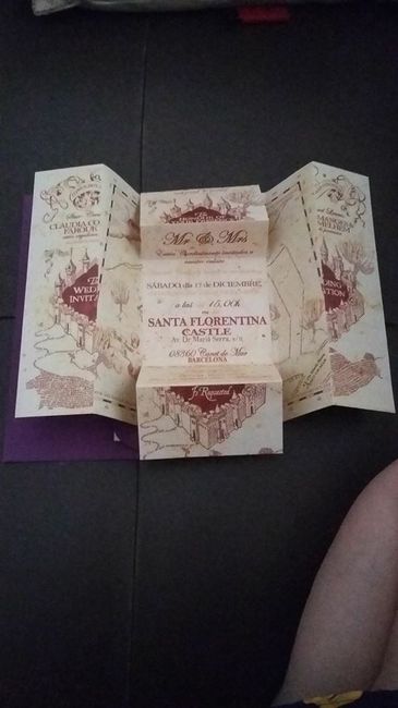 Invitaciones mapa abierto completamente