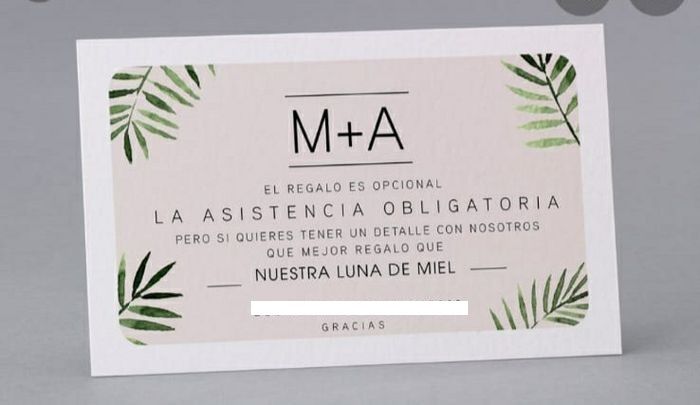 ¿Número de cuenta en la invitación? 1