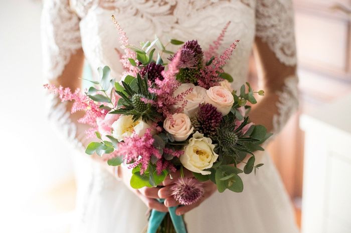 5 ramos de novia con toques ROSAS 💗 1