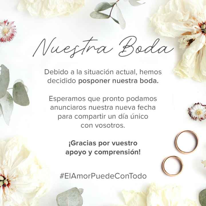 ¿Has tenido que aplazar a boda? Te queremos ayudar a decirlo a los invitados 💕(Dentro fotos) - 1