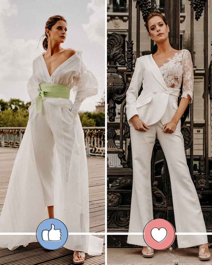 Dos novias rompedoras con pantalón, ¿cuál escoges? 👰 - 1