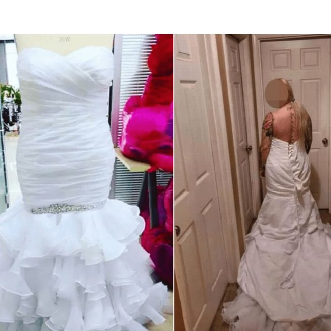 Compró el vestido de novia por Internet, se quejó porque no era lo que esperaba y la respuesta del n