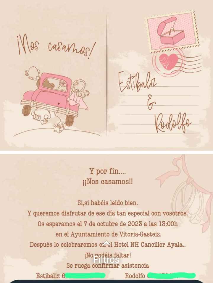 Sobre de invitaciones. - 1