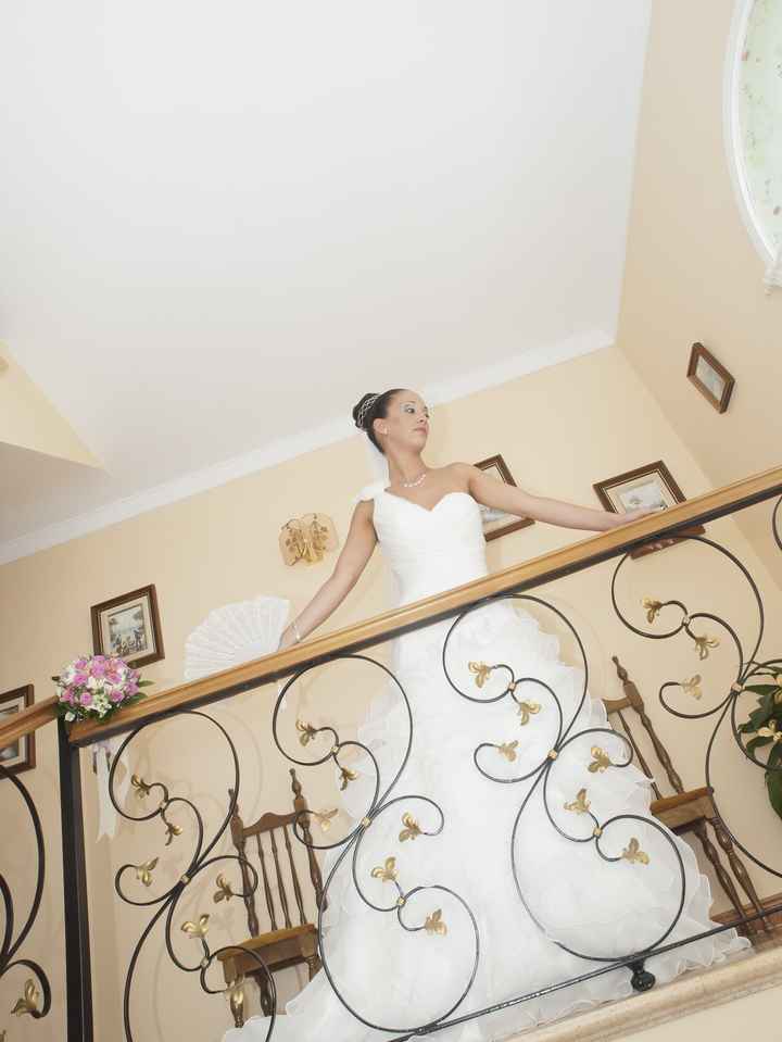 en la escalera
