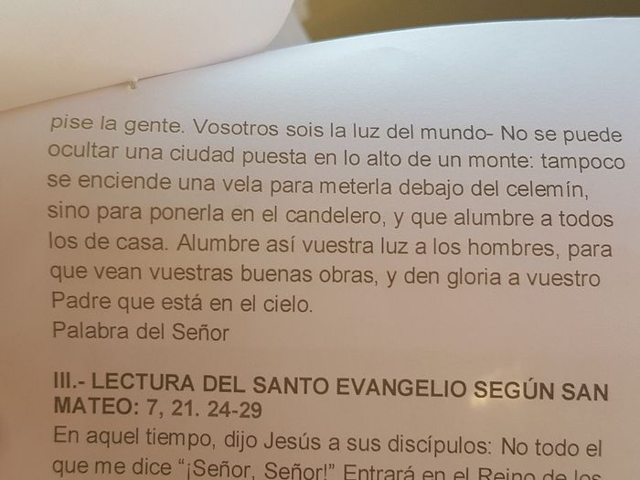 Ayuda, Lecturas y peticiones para iglesia. 2