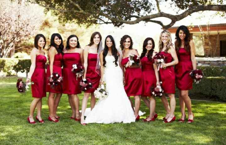  Damas de honor de rojo - 3