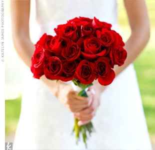 ramo de novia rosas rojas