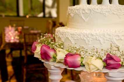 Tarta de boda con flores
