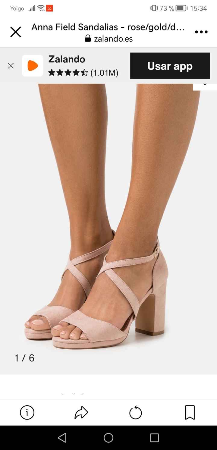 Sandalias ante rosa para novias - 1