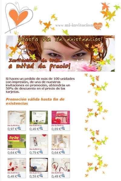 Invitaciones al 50%