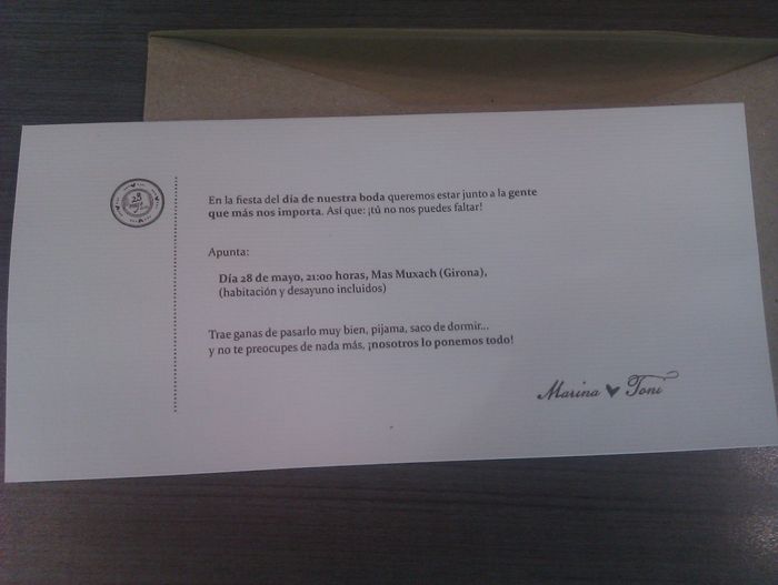 Invitación para los compis de curro