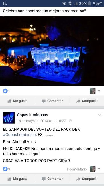 Copas luminosas para brindis. - 1