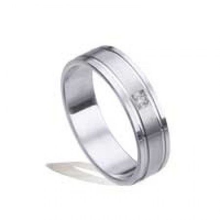 alianza oro blanco 18k 5mm con diamante