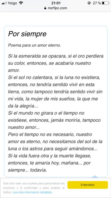 Ayuda para hacerle un "pequeño poema" al novio - 1