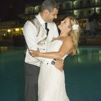 en la piscina