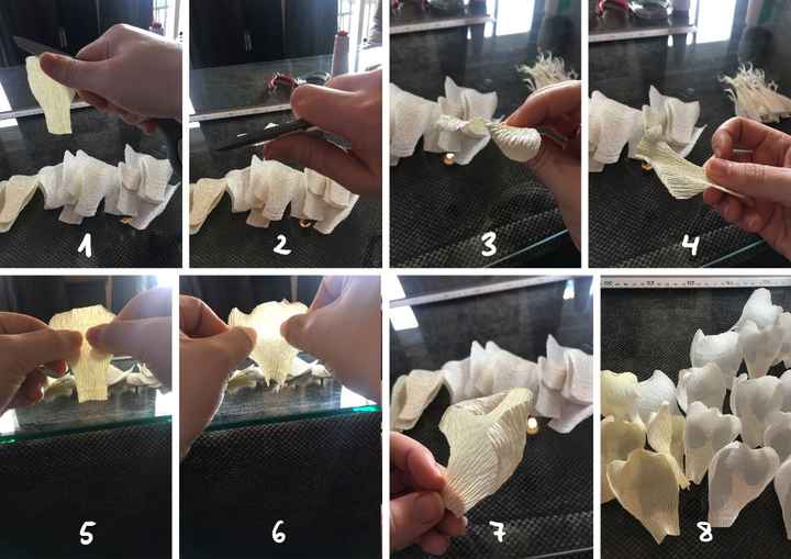 Tutorial para hacer Peonías de papel Crepé - 7