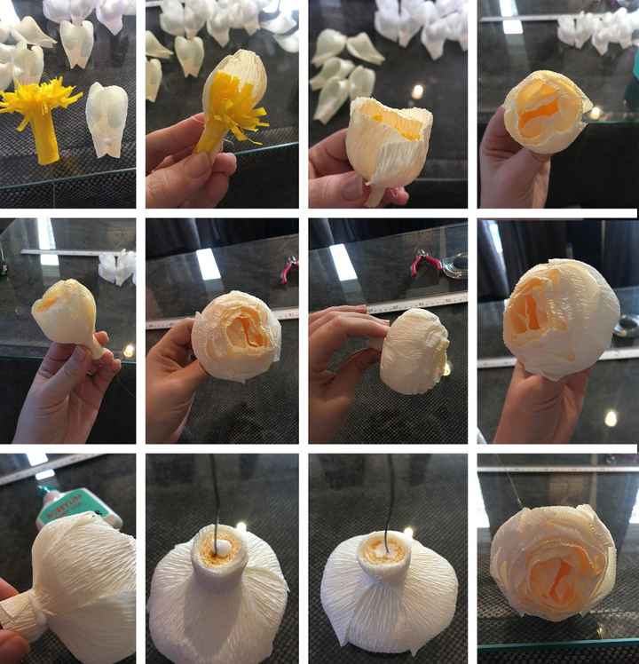 Tutorial para hacer Peonías de papel Crepé - 8
