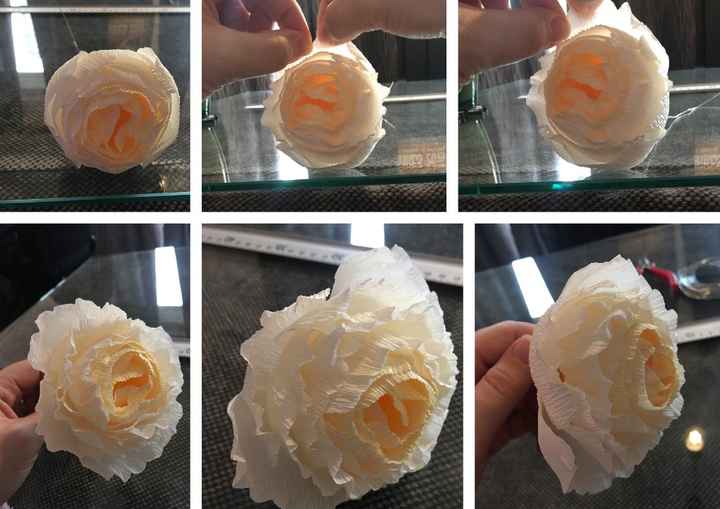 Tutorial para hacer Peonías de papel Crepé - 9