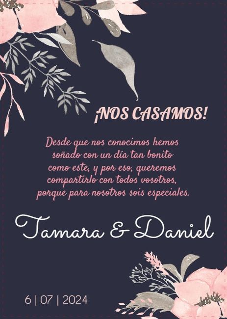 "Tamara y Daniel" . "el diseño de nuestras invitaciones" 5