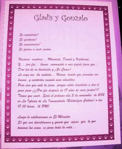 Texto de mi invitación