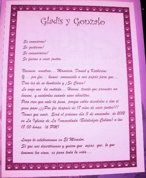 Texto de mi invitación