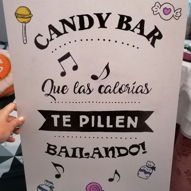 Cartel candy bar, pai pai y minuta boda 1