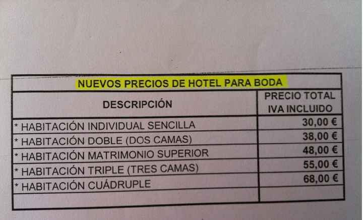 Precios Habitación Hotel Pio XII Jumilla