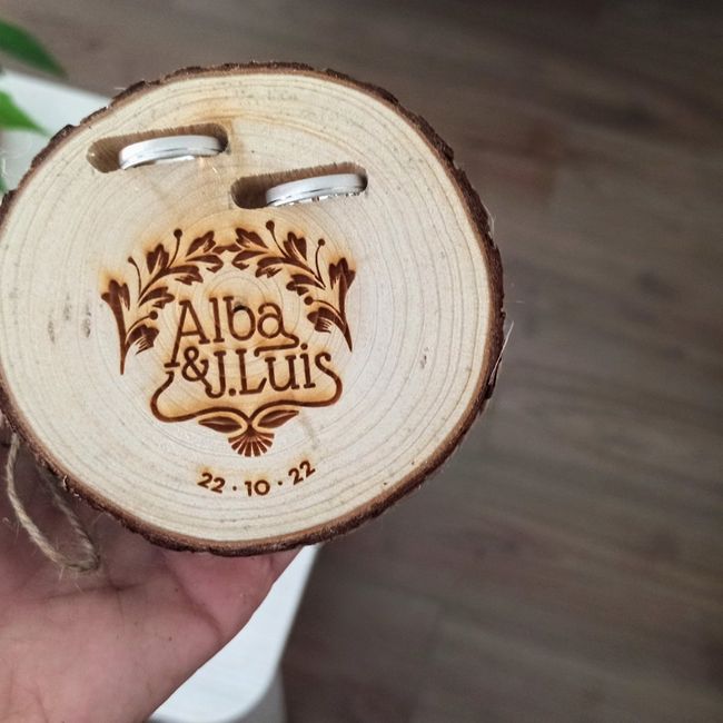 Porta alianzas de madera para bodas de estilo vintage 💍 5