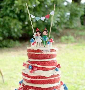 Naked cake con red velvet 6